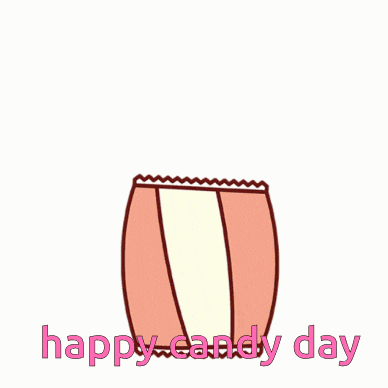 a cartoon drawing of a dog with the words happy candy day above it
