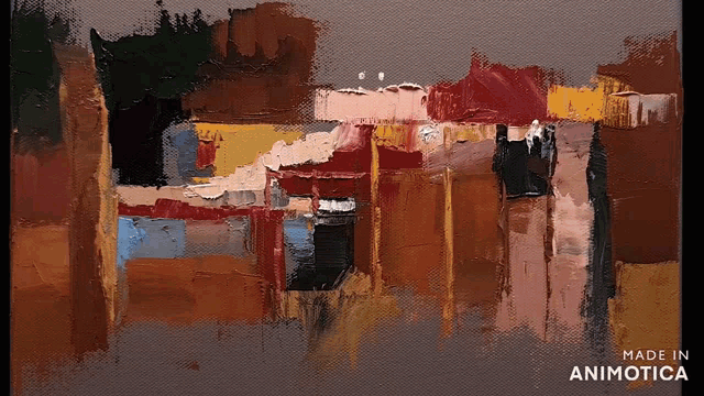 a painting that was made in animotica is displayed