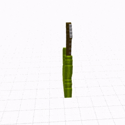 a 3d model of a green and white guitar with a brown neck