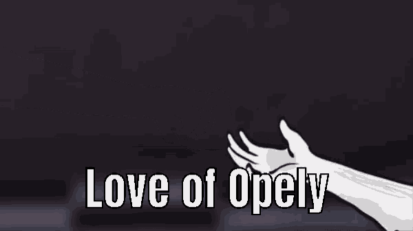 a cartoon of two hands reaching for each other with the words love of opely below