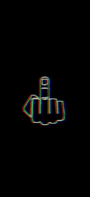 a colorful middle finger on a black background .