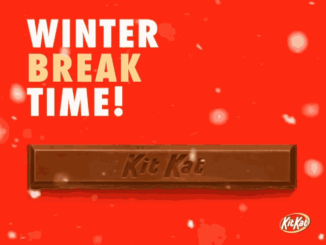 a kit kat bar with a bite taken out of it on a red background