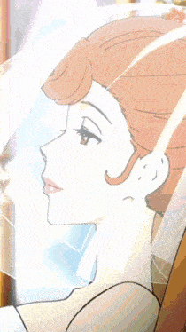 a blurry picture of a girl with orange hair