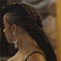 a woman wearing a braided hairstyle says forever