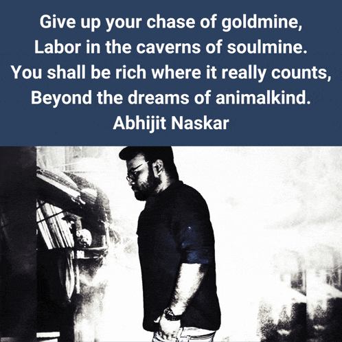 a quote by abhijit naskar is above a man