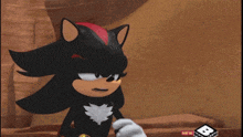 shadow the hedgehog from sonic the hedgehog is holding a ring