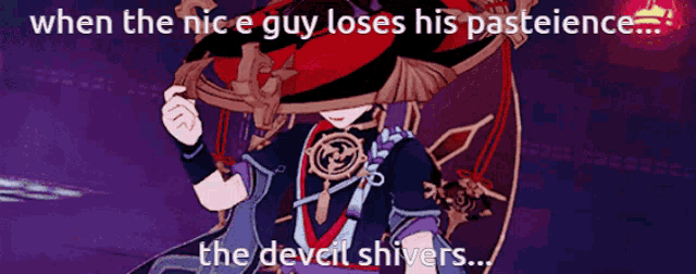 a cartoon character with the words " when the nice guy loses his pastience "