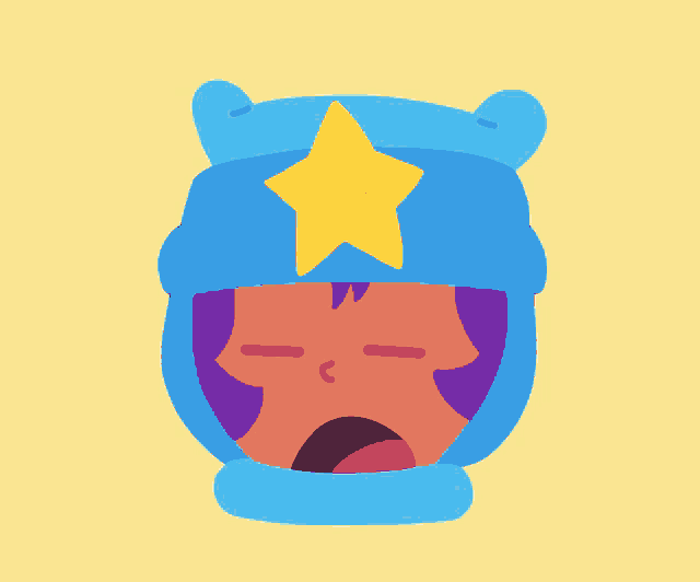 a cartoon drawing of a person with a yellow star on their head