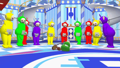 Smg4 Teletubbies GIF - Smg4 Teletubbies Gang Up GIFs