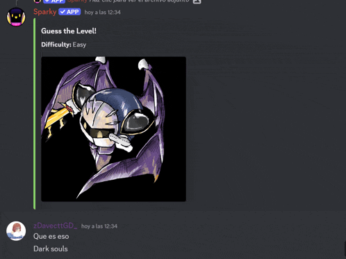 a screenshot of a discord chat with a picture of meta knight and the words guess the level