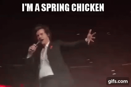 Harry Styles Spring Chicken GIF - Harry Styles Spring Chicken Young Joke GIFs