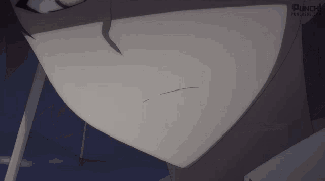 a close up of a person 's face with crunchyroll.com written on the bottom