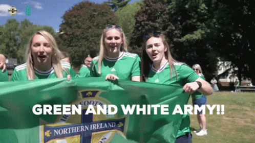 Green And White Army Northern Ireland GIF - Green And White Army Northern Ireland Lets Go Green And White Army GIFs
