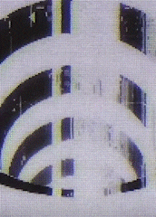 a close up of a black and white circle