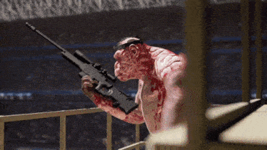 a video game character is running in a stadium with a sword in his hand