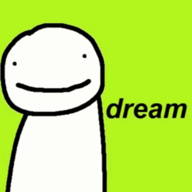 a drawing of a cartoon character with the words size dream kink behind it