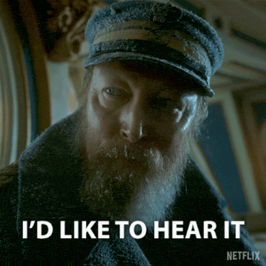 a man with a beard and a hat says i 'd like to hear it on netflix