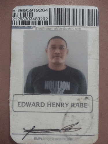a man named edward henry rabe is on a badge