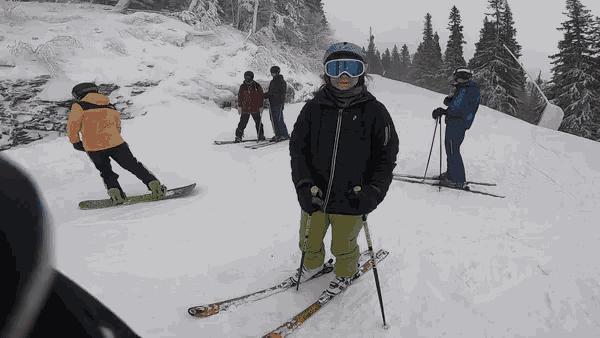a skier wearing a helmet and goggles is standing on a snowy slope