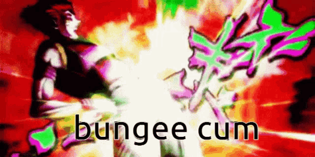 a cartoon of a man holding a sword with the words bungee cum written below him