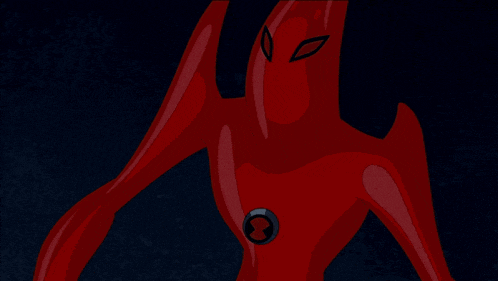 a cartoon character with a black circle on his chest