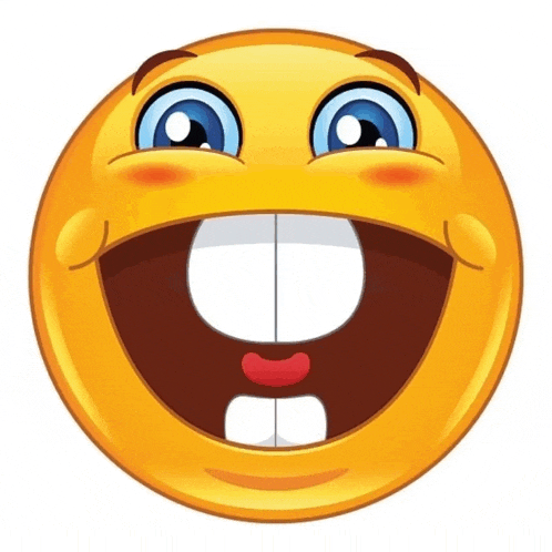a cartoon smiley face with a big smile and missing teeth