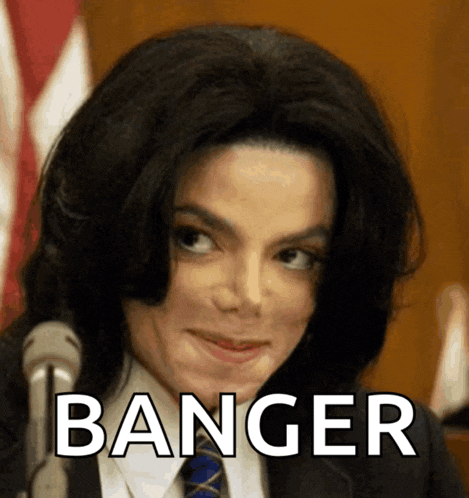a close up of a person with the word banger written on it