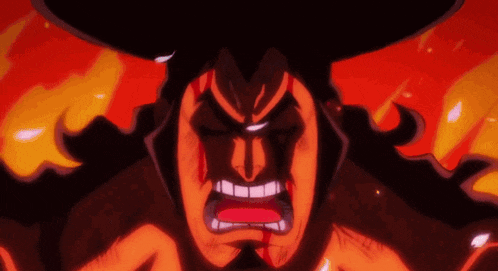 a cartoon of a man with a beard and a hat screaming