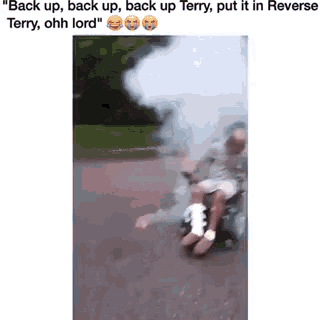a man in a wheelchair is riding a motorcycle and smoke is coming out of his mouth .
