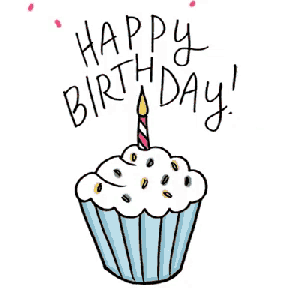 a birthday cupcake with a candle and the words happy birthday