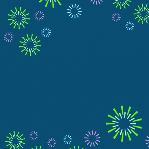 arabic writing on a blue background with fireworks