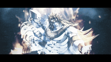 a statue of dio from jojo 's bizarre adventure standing next to another statue of dio