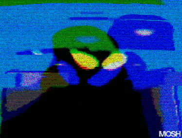 a colorful background with the word mosh on the bottom right