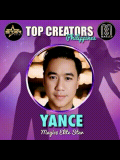 a poster for top creators philippines shows a man in a circle