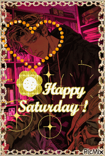 a picture of a man with a necklace and the words happy saturday