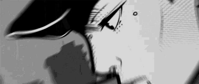 a black and white drawing of a woman 's face with a shadow on the wall .