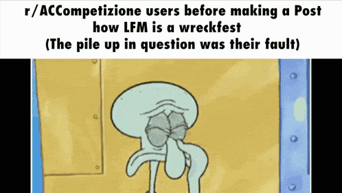 a cartoon of squidward with a caption that says " r / accompagnone users before making a post "