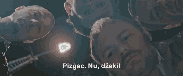a group of men are standing in a circle with the words pizgec nu dzeki written on the bottom