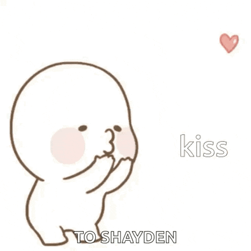 a cartoon character blowing a kiss with hearts around him