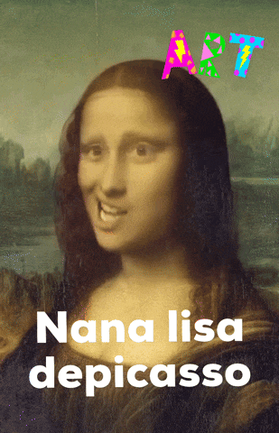 a painting of a woman with the words nana lisa depicasso below her