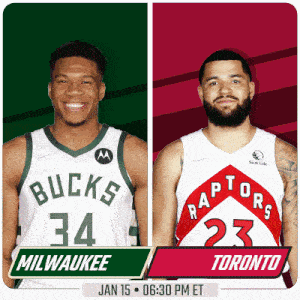two basketball players from the bucks and raptors