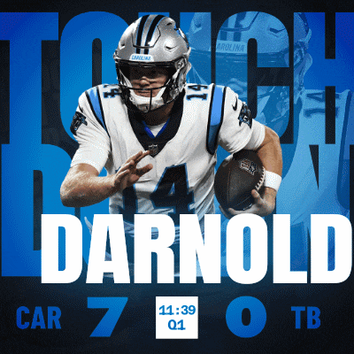 carolina panthers quarterback darnold running with the ball