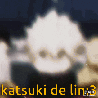 a blurred image of a person with the words katsuki de lin 3