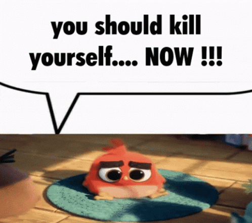 You Should Kill Yourself Now Angry Birds GIF - You Should Kill Yourself Now Angry Birds Kys GIFs