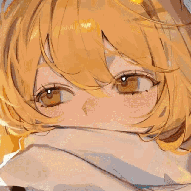 a close up of a girl with long hair wearing a yellow jacket .