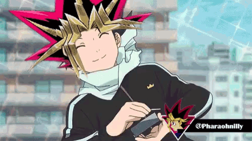 a cartoon character with a crown on his head is smiling and holding a pen .