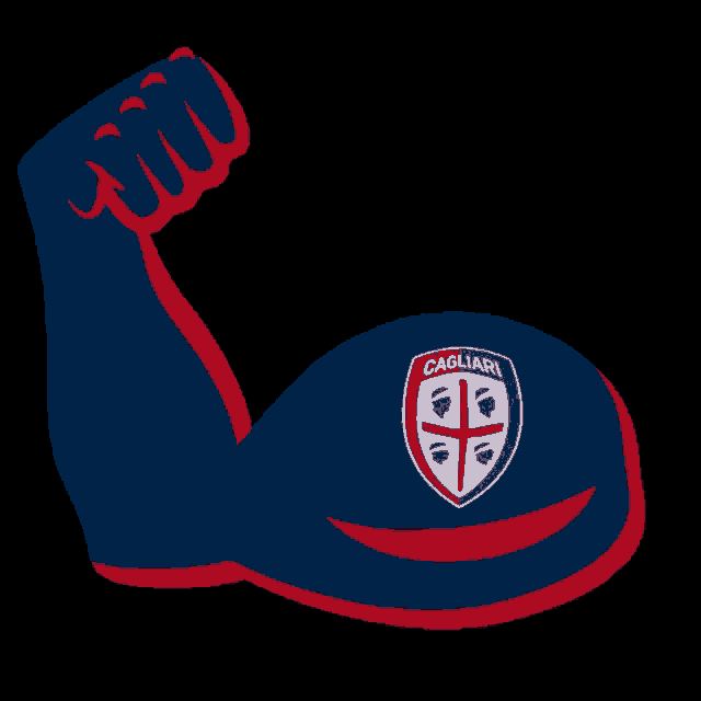 a cartoon drawing of a muscle with a cagliari logo on it