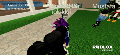 a screenshot of a roblox game shows a person named iokkkji