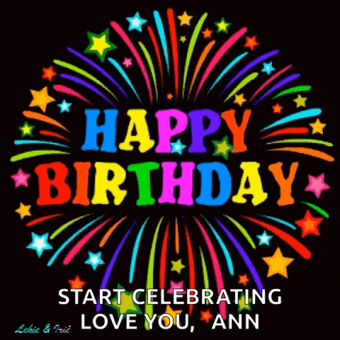 a colorful fireworks display with the words happy birthday on it