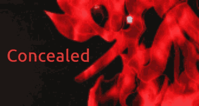 a red background with the word concealed in white letters